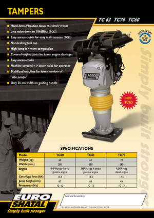 गैसोलीन और डीजल रैमर Shatal TC 63