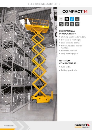 व्हील्ड सिज़र लिफ्ट Haulotte Compact 14