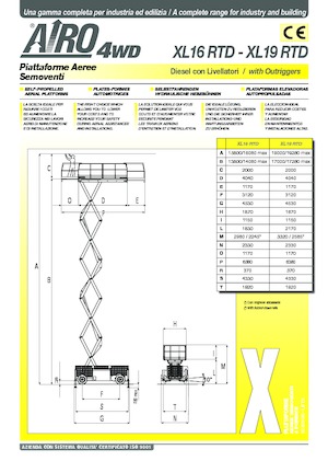 व्हील्ड सिज़र लिफ्ट AIRO XL19 RTD