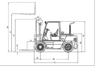 Doosan D90S-5 आयाम और आकार