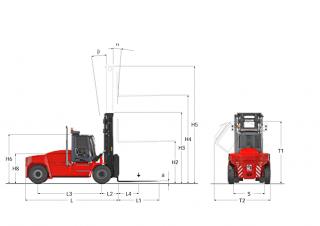 Kalmar DCG 100-12 आयाम और आकार