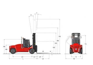 Kalmar DCG 120-12 आयाम और आकार