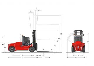Kalmar DCG 140-6 आयाम और आकार