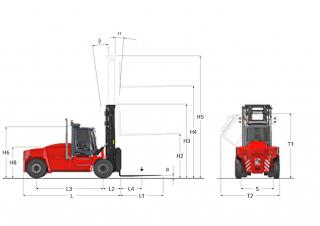 Kalmar DCG 150-6 आयाम और आकार
