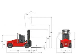 Kalmar DCG 70-35 E4 आयाम और आकार