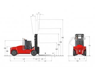 Kalmar DCG 90-6 आयाम और आकार
