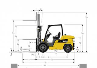 Caterpillar DP55N आयाम और आकार