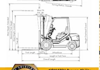 Komatsu FD 25 T 16 R आयाम और आकार