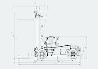 Linde H 200/1200 D आयाम और आकार