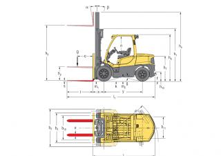 Hyster H4.0FT 5 आयाम और आकार