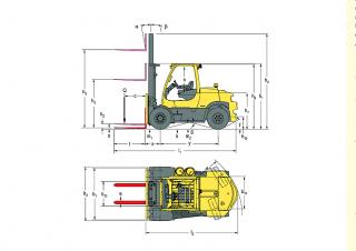 Hyster H6.0FT आयाम और आकार