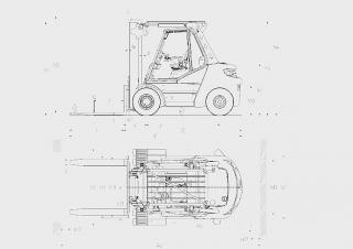 Linde H70D आयाम और आकार