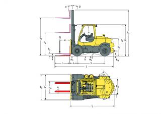 Hyster H7.0FT आयाम और आकार