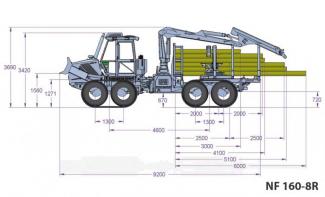 फॉरेस्ट मशीनरी स्पेशल स्किडिंग ट्रैक्टर NOE NF 160-8 R