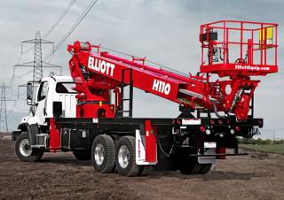 टेलीस्कोपिक बूम लिफ्ट ट्रक माउंटेड टेलीस्कोपिक बूम लिफ्ट Elliott Equipment H110F HiReach