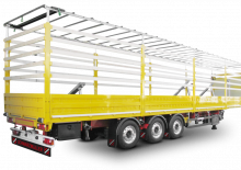 कर्टन साइड / टार्पॉलिन सेमी ट्रेलर Schwarzmüller 3-axle lightweight platform semitrailer - coil - inclined loader