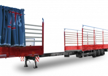 कर्टन साइड / टार्पॉलिन सेमी ट्रेलर Schwarzmüller 3-axle platform semitrailer - extendible
