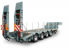 लोबेड और स्टेप डेक सेमी ट्रेलर Schwarzmüller 4-axle low loader semitrailer with offset platform