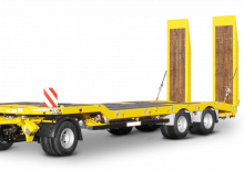 लोबेड ट्रेलर Schwarzmüller 3-axle low loader trailer with offset platform