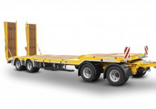 लोबेड ट्रेलर Schwarzmüller 4-axle low loader trailer with offset platform