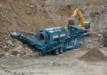 ड्रम के साथ मोबाइल स्क्रीनिंग प्लांट Powerscreen Trommel 720