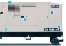 पोर्टेबल एयर कंप्रेसर - डीजल, इलेक्ट्रिक, गैसोलीन Doosan 10/425