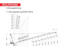 टावर क्रेन - लफिंग बूम - टॉप-स्लीविंग Wolffkran 630 B