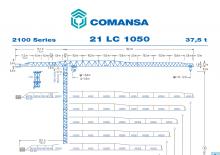टावर क्रेन - ट्रॉली बूम - टॉप-स्लीविंग Comansa 21LC1050