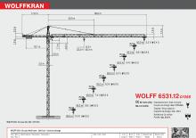 टावर क्रेन - ट्रॉली बूम - टॉप-स्लीविंग Wolffkran 6531.12 cross