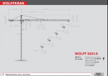 टावर क्रेन - ट्रॉली बूम - टॉप-स्लीविंग Wolffkran 6531.8 cross