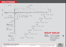 टावर क्रेन - ट्रॉली बूम - टॉप-स्लीविंग Wolffkran 8540.20 cross