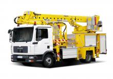 ट्रक माउंटेड टेलीस्कोपिक बूम लिफ्ट Bumar PMT-25 