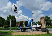 ट्रक माउंटेड टेलीस्कोपिक बूम लिफ्ट Socage T315 ForSte