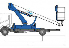 ट्रक माउंटेड टेलीस्कोपिक बूम लिफ्ट Socage T415 forSte