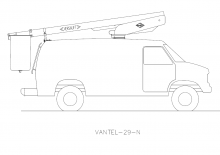 ट्रक माउंटेड टेलीस्कोपिक बूम लिफ्ट Versalift VANTEL-29-NE