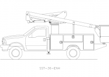 ट्रेलर माउंटेड आर्टिकुलेटिंग बूम लिफ्ट Versalift SST-36-NE