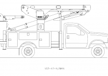 ट्रेलर माउंटेड आर्टिकुलेटिंग बूम लिफ्ट Versalift VST-47-N
